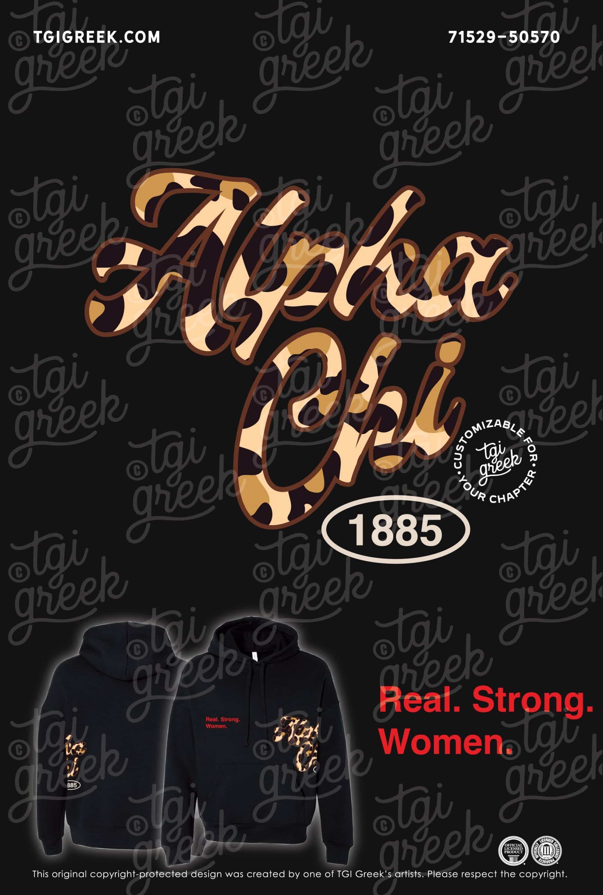Matching Set Top for Alpha Chi Omega Real Strong Women Cheetah Print