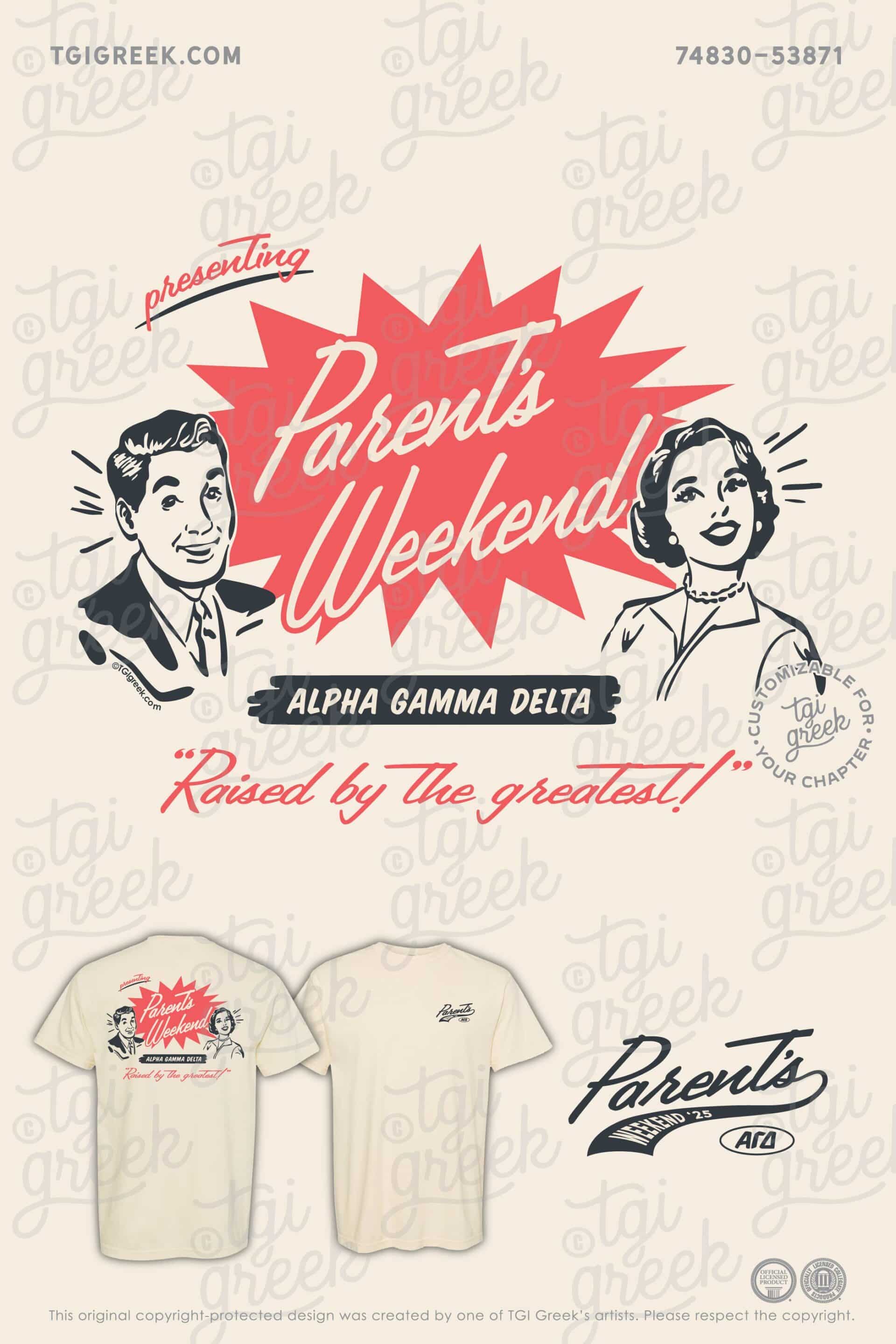 Alpha Gamma Delta Parents Weekend Retro Design
