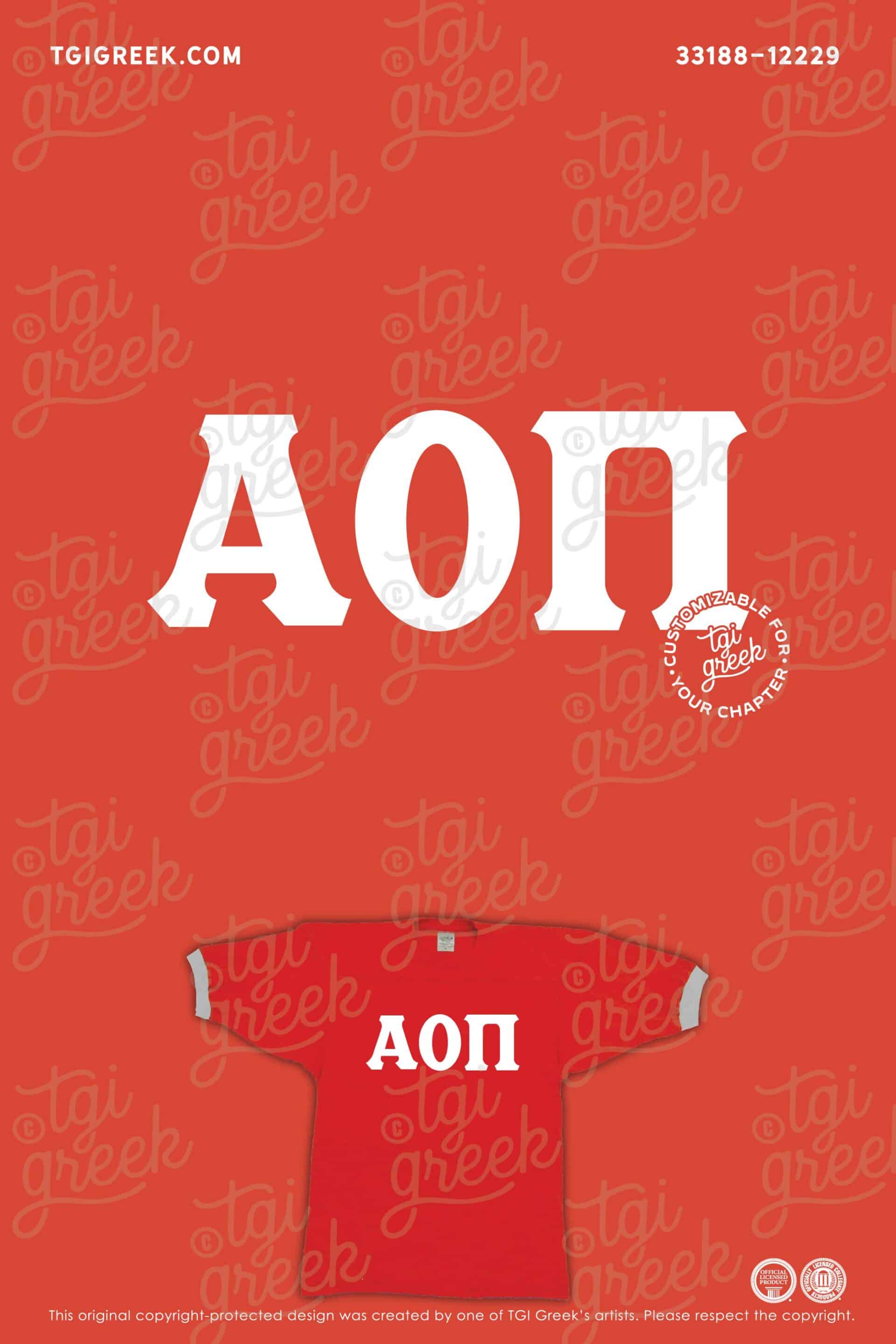 Alpha Omicron Pi University of Oklahoma University Red Applique Patch Jersey Tee