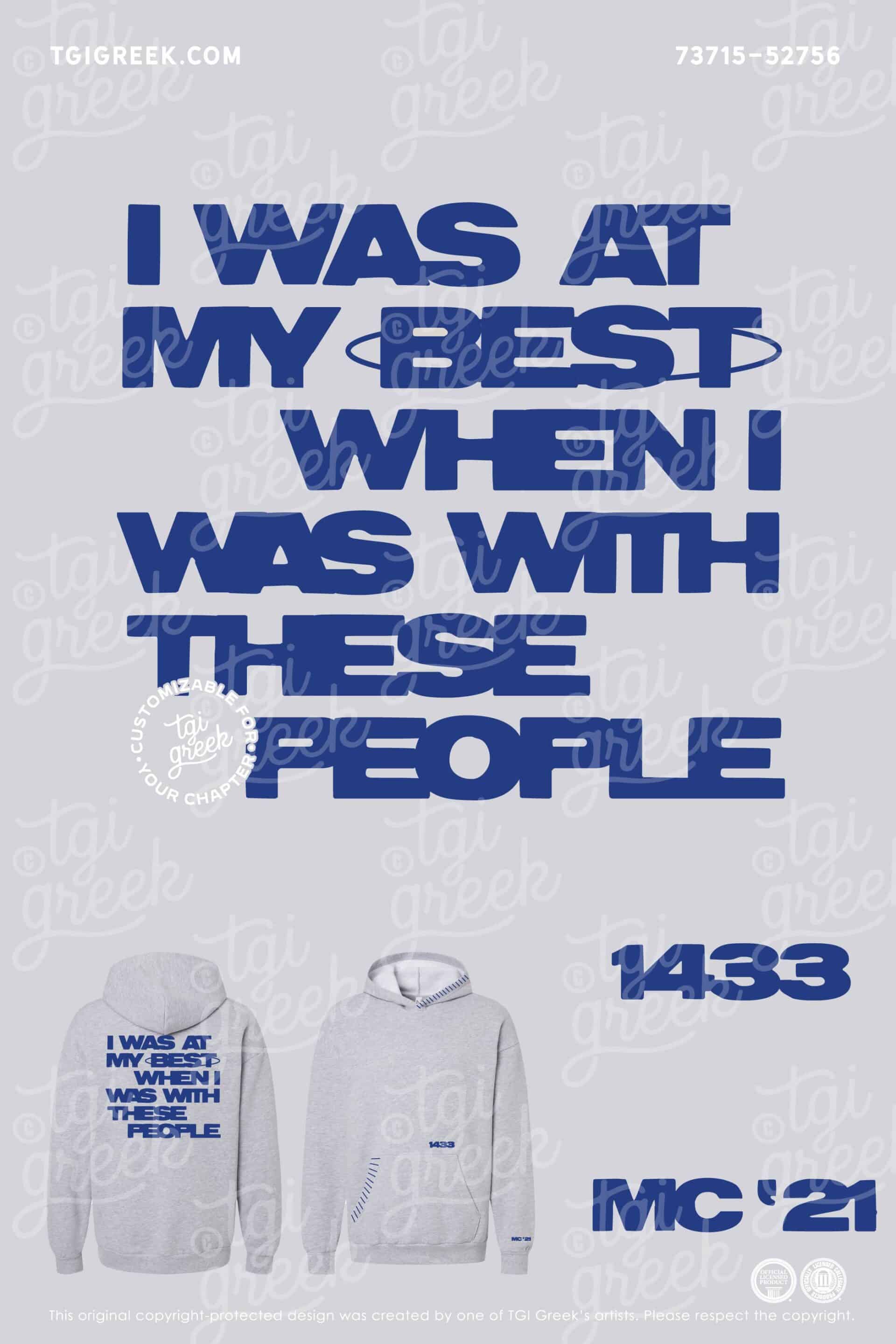 Kansas University Kappa Alpha Theta Senior Merch Hoodie with Quote