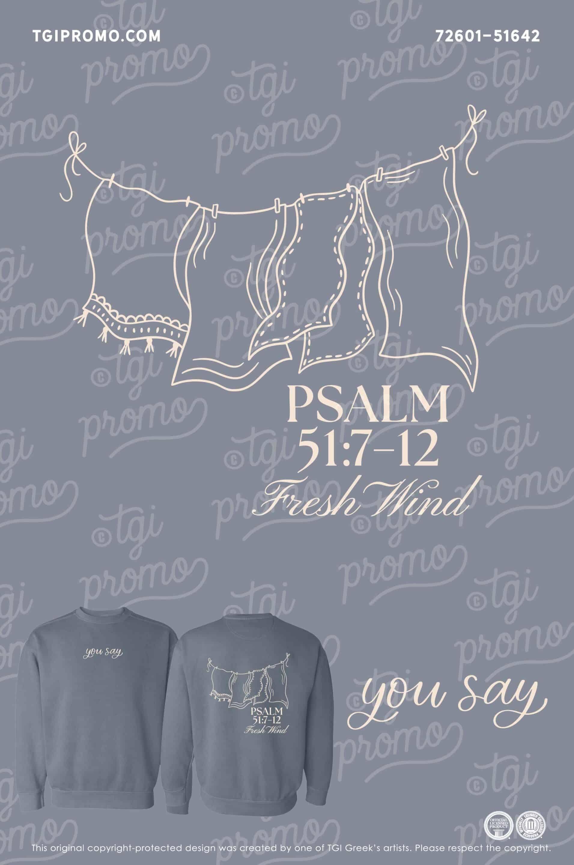 The Park Church of Christ Youth Conference Crewneck Sweatshirt with a Clothesline of Blankets Drying in the Wind