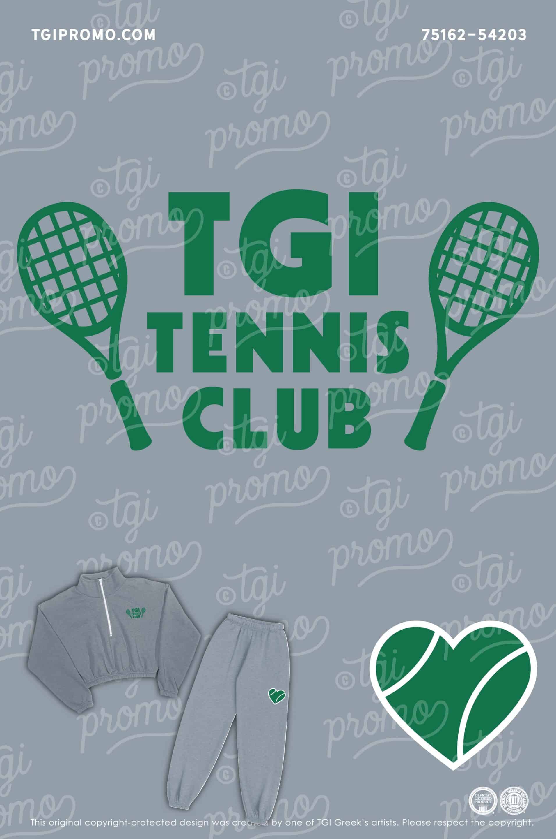 Custom Matching Sweat Set for Sports Teams with a fun heart shaped tennis ball on the bottoms and team name on the zip up top