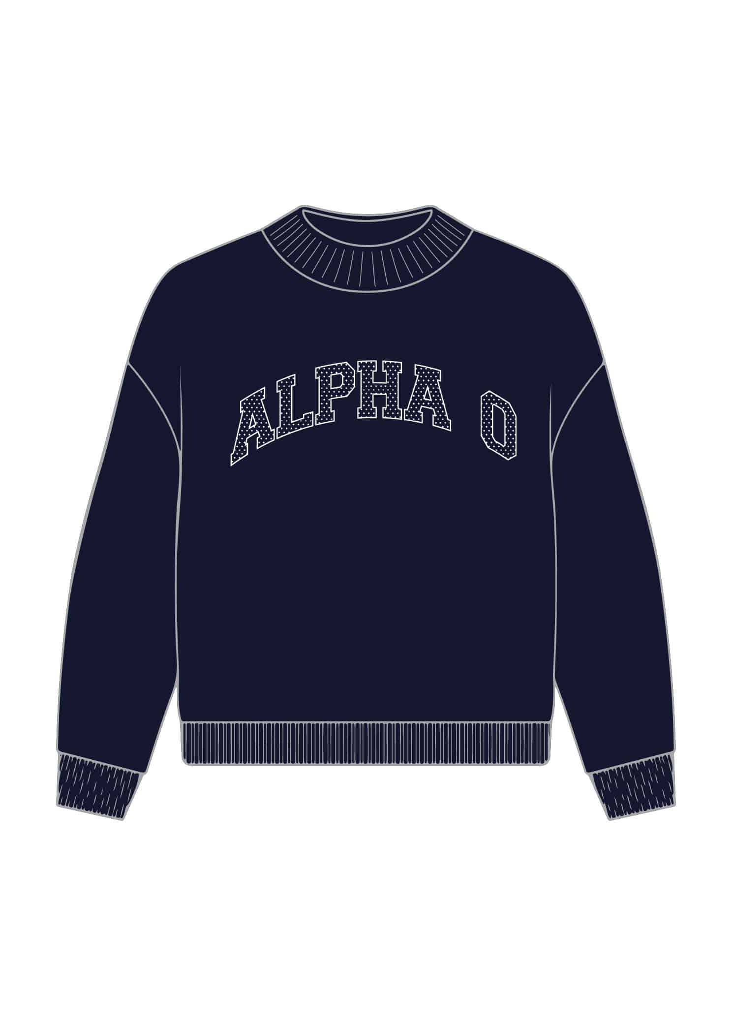 Polka Dot Sorority Navy Mockneck - TGI Greek