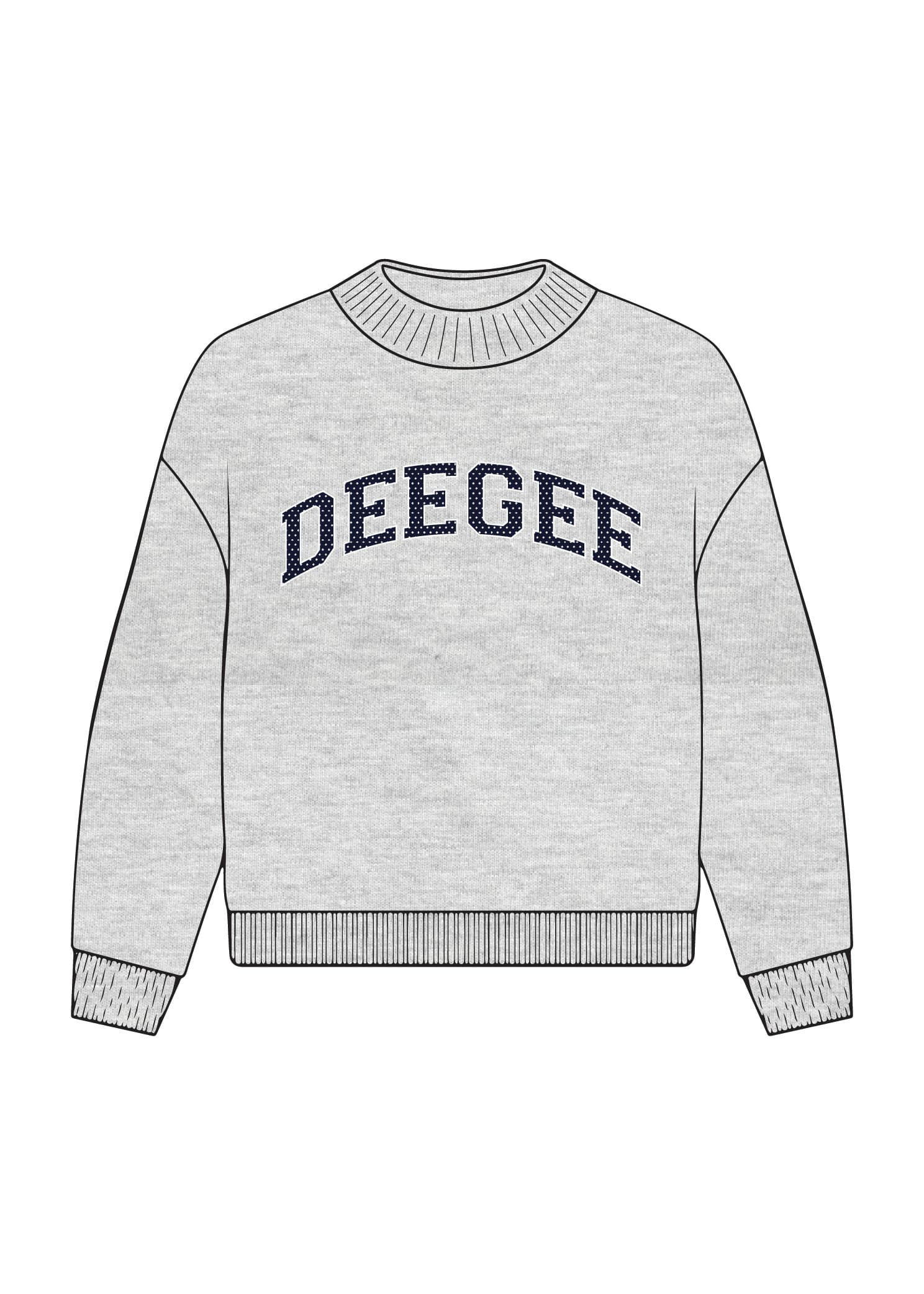 Polka Dot Sorority Grey Mockneck - TGI Greek