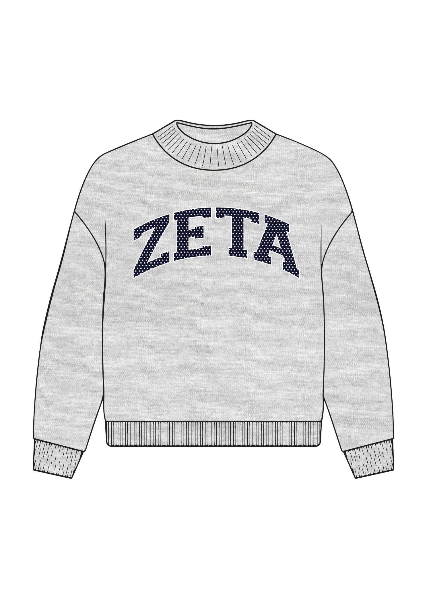 Polka Dot Sorority Grey Mockneck - TGI Greek