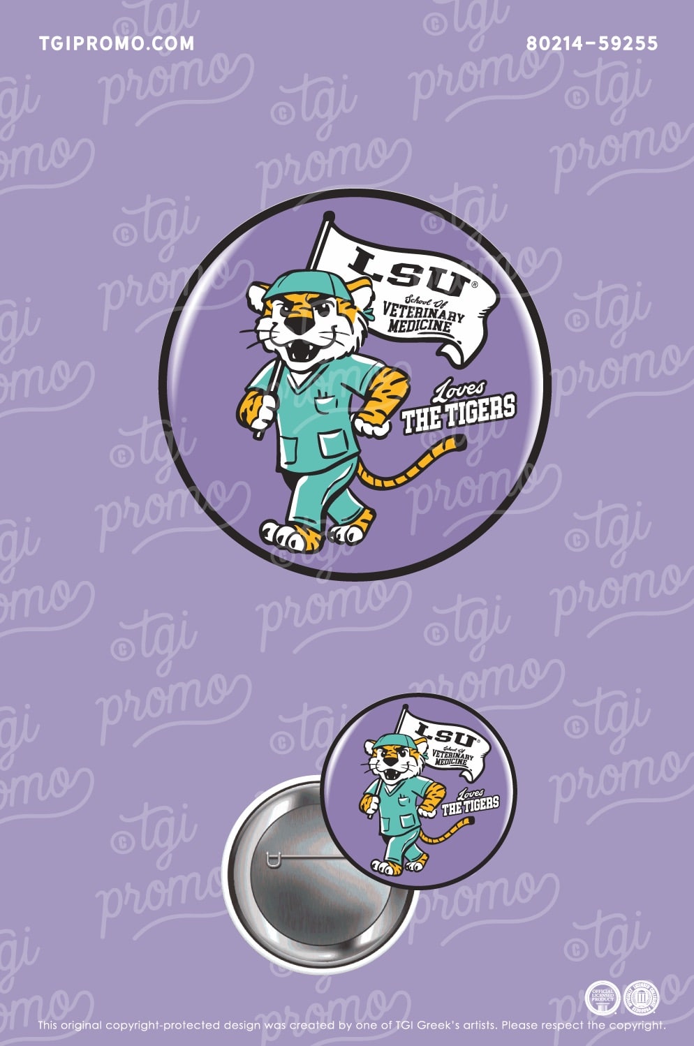 Louisiana State Univ - Gameday Button - TGI Greek