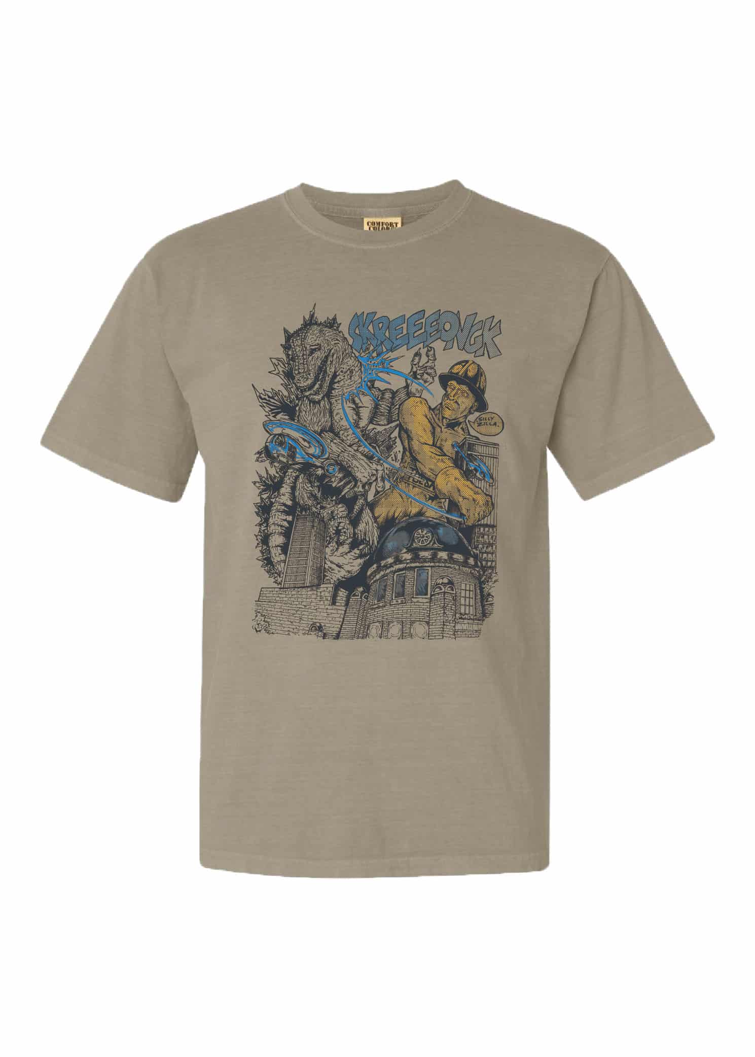 Driller VS Giant Lizard Blue Dome Short Sleeve Tee